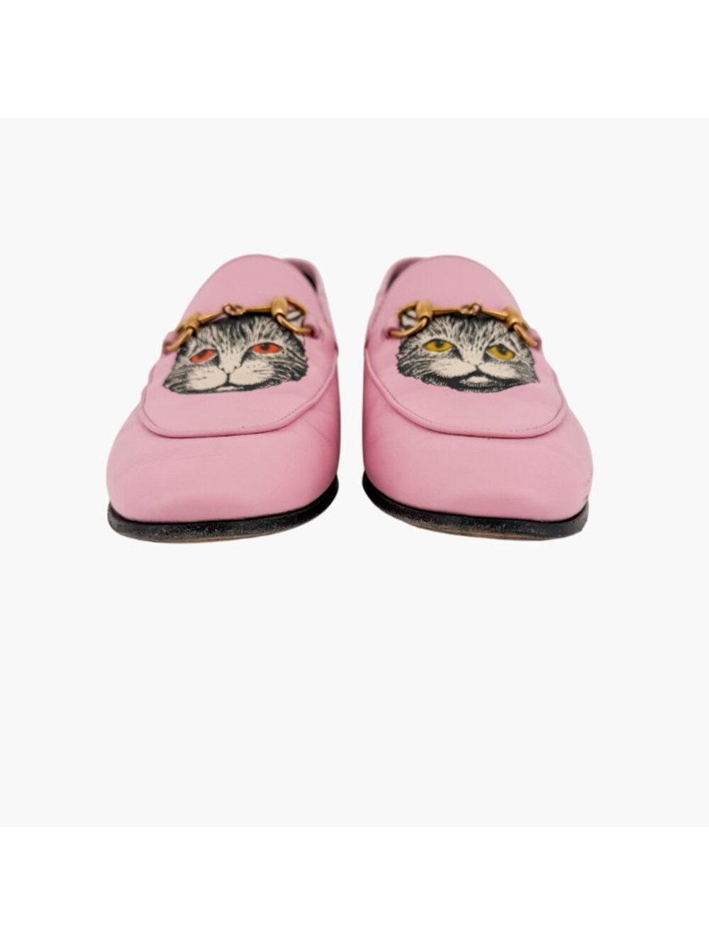 Gucci Mystic Cat Brixton Horsebit Loafers Pink Leather Size 37.5 US 7.5 Women's - Picture 5 of 15